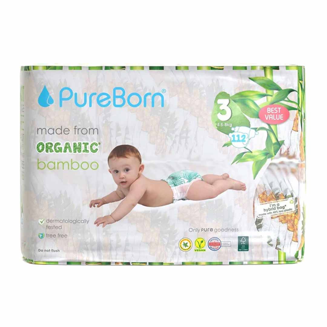 Подгузники PUREBORN 3 5,5-8 кг 112 шт