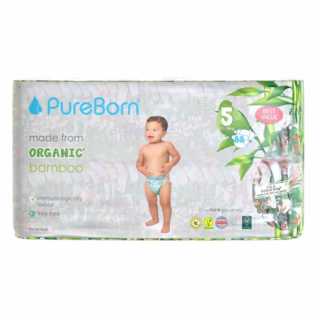 Подгузники PUREBORN 5 11-18 кг 88 шт