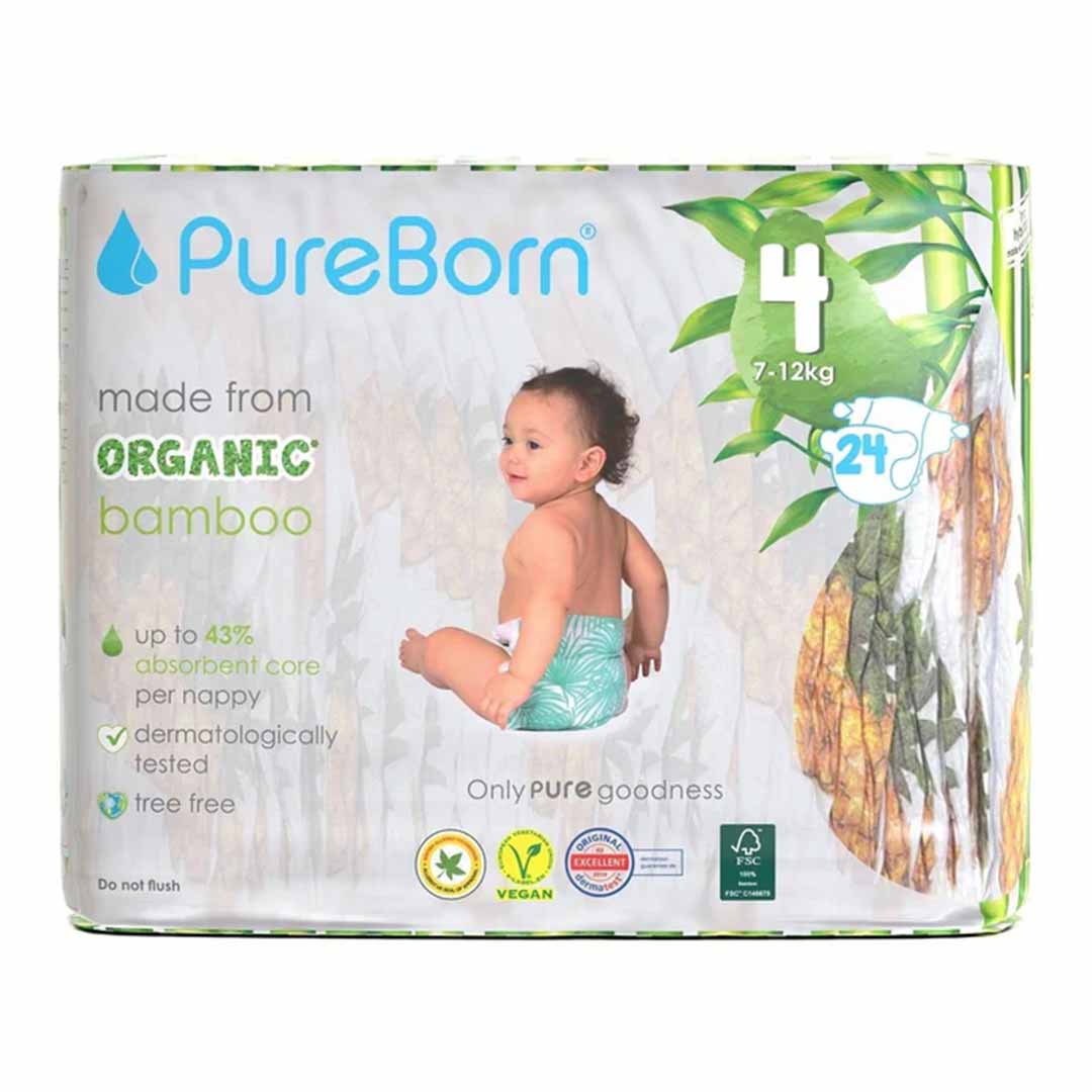 Подгузники PUREBORN 4 7-12 кг 24 шт