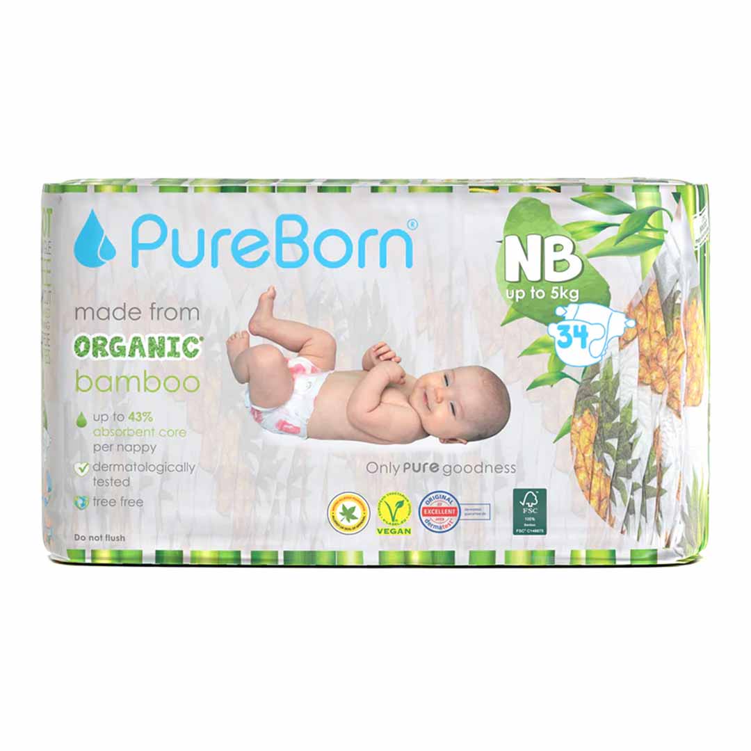 Подгузники PUREBORN NB до 5 кг 34 шт