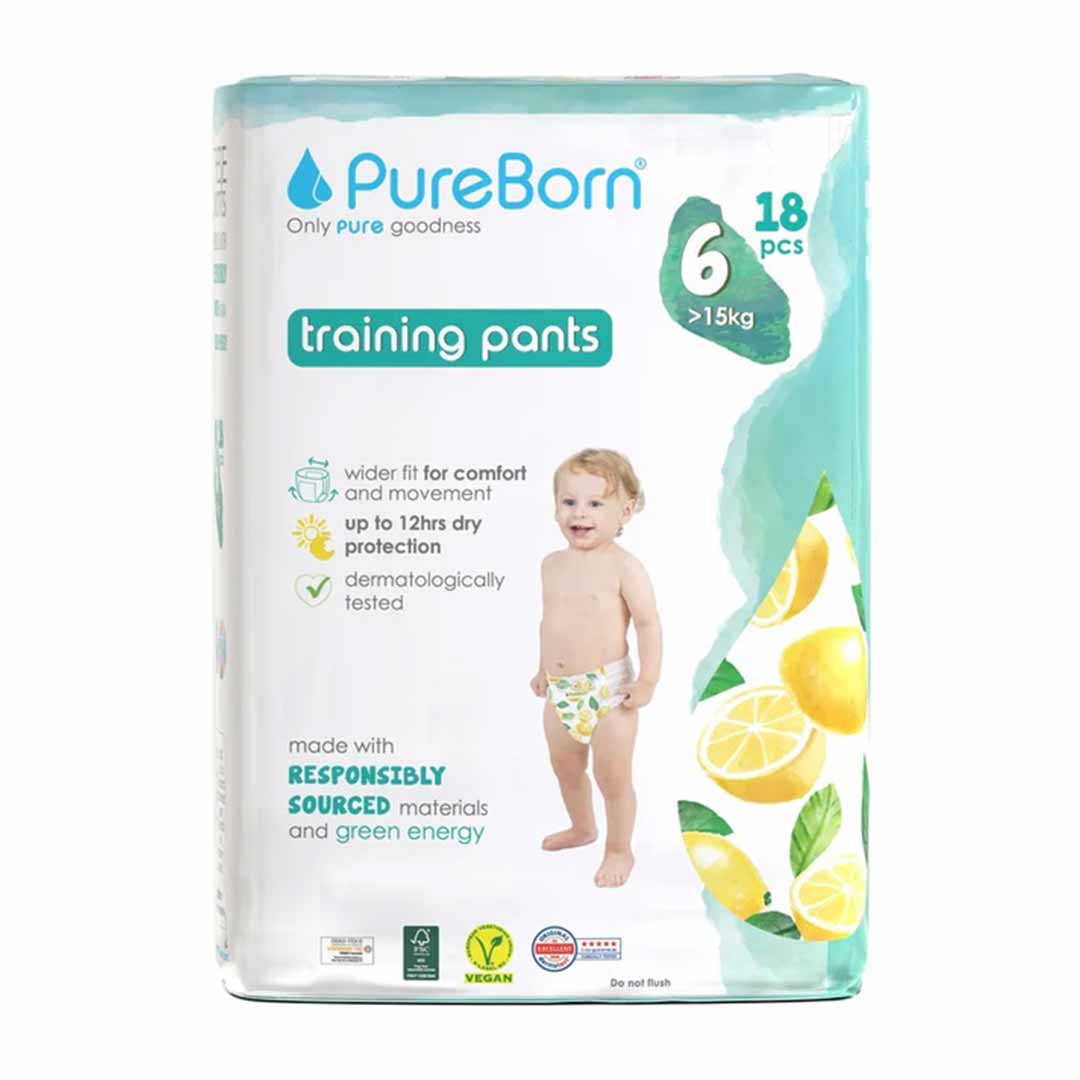 Подгузники-трусики PUREBORN lemon 6 15 кг 18 шт