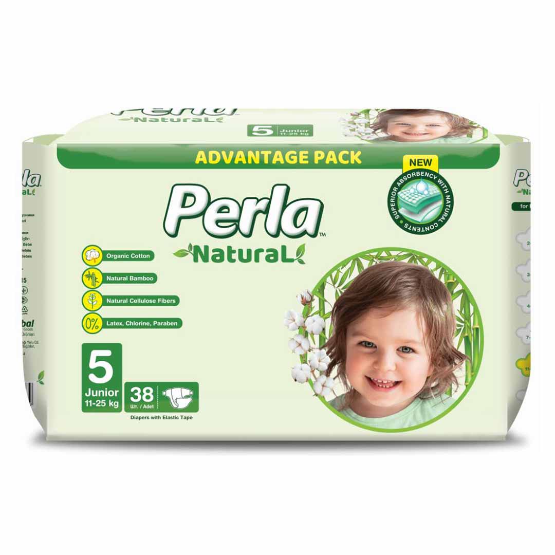 Подгузники PERLA NATURAL 5 JUNIOR 11-25 кг 38 шт