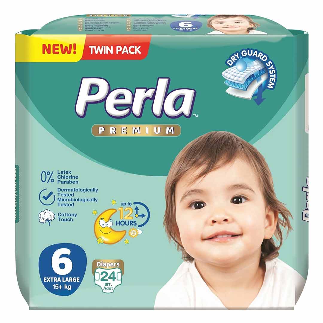 Подгузники PERLA PREMIUM TWIN PACK 6 EXTRA LARGE 15+ кг 24 шт