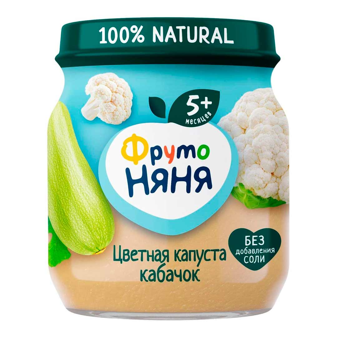 Пюре ФрутоНяня из цветной капусты и кабачков  5+ мес 110 гр