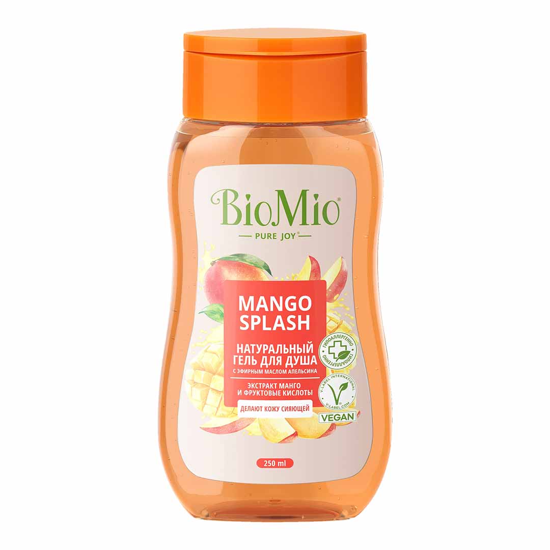 Гель для душа BioMio MANGO SPLASH манго и фруктовые кислоты 250 мл 3+ лет