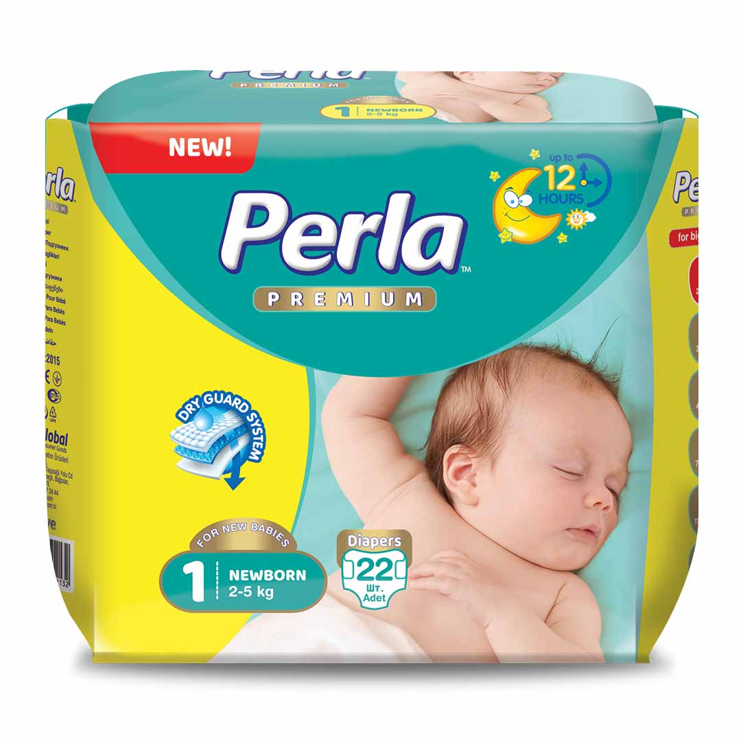 Подгузники PERLA PREMIUM ECO 1 NEWBORN 2-5 кг 22 шт