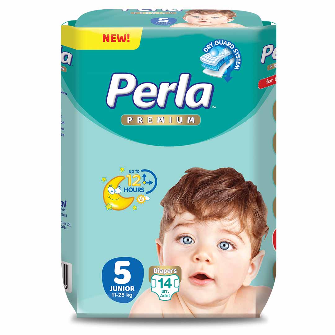 Подгузники PERLA PREMIUM ECO 5 JUNIOR 11-25 кг 14 шт