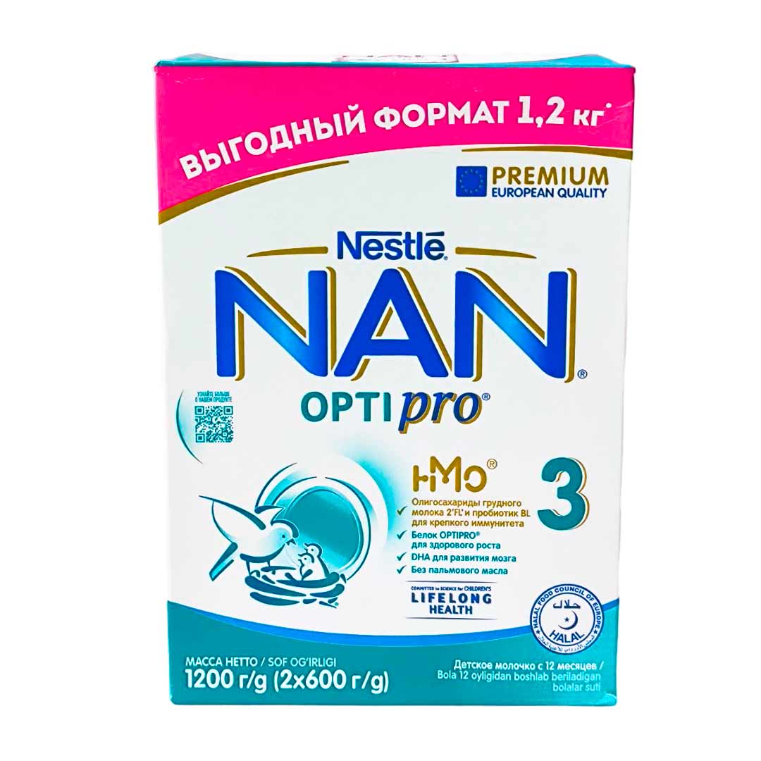 Молочко NAN 3 OPTIPRO 1200 гр с 12+ мес