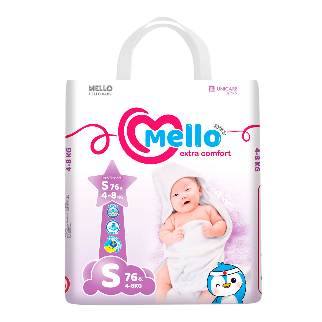 Подгузники Mello S 4-8 кг 76 шт